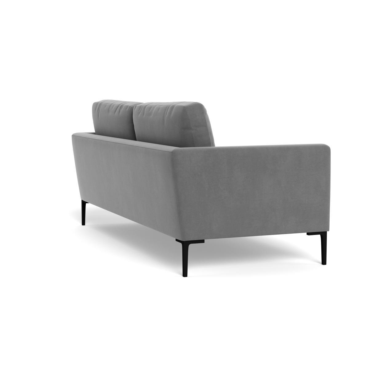 Heal's Eton 3 Seater Sofa Smart Velvet Mercury Black Feet - Heal's UK Furniture – image 4