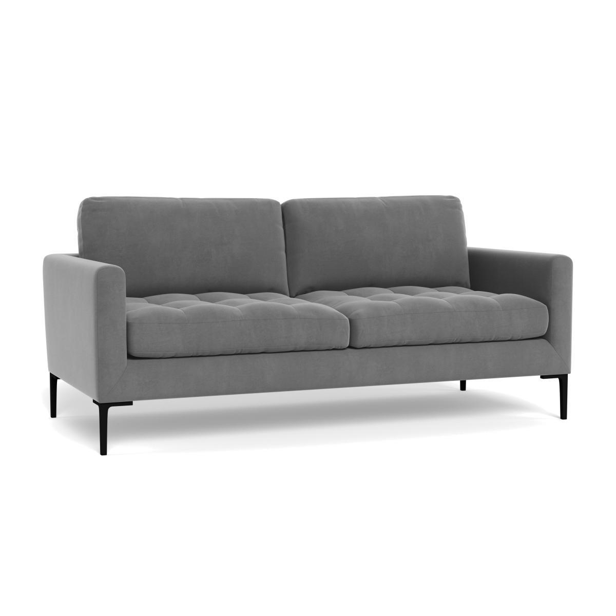 Heal's Eton 3 Seater Sofa Smart Velvet Mercury Black Feet - Heal's UK Furniture – image 1