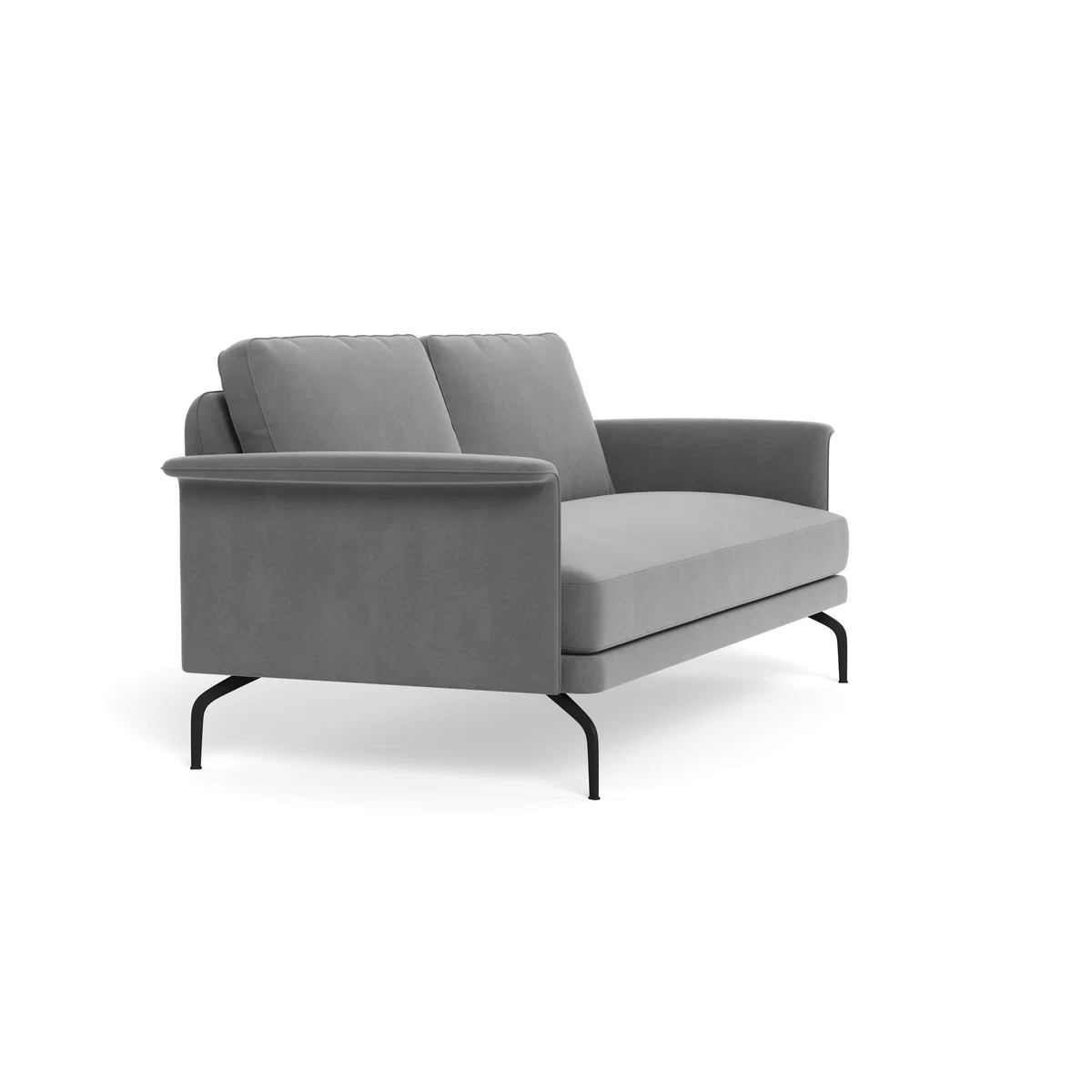 Heal's Iver 3 Seater Sofa Smart Velvet Mercury Black Feet – image 3
