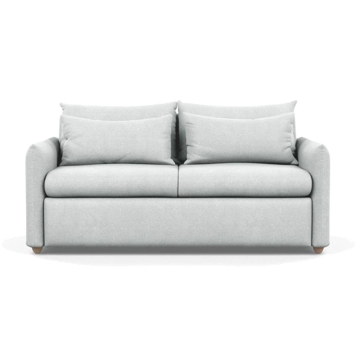 Heal's Pillow 3 Seater Sofa Smart Velvet Grey Chestnut Stain Feet - Heal's UK Furniture