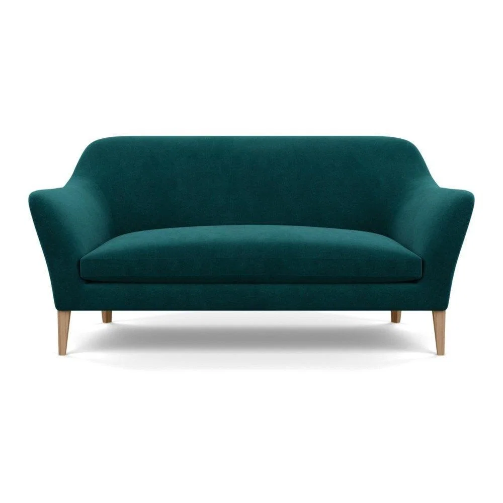 Heal's Wallis 3 Seater Sofa Broad Weave Lagoon Walnut Feet – image 39