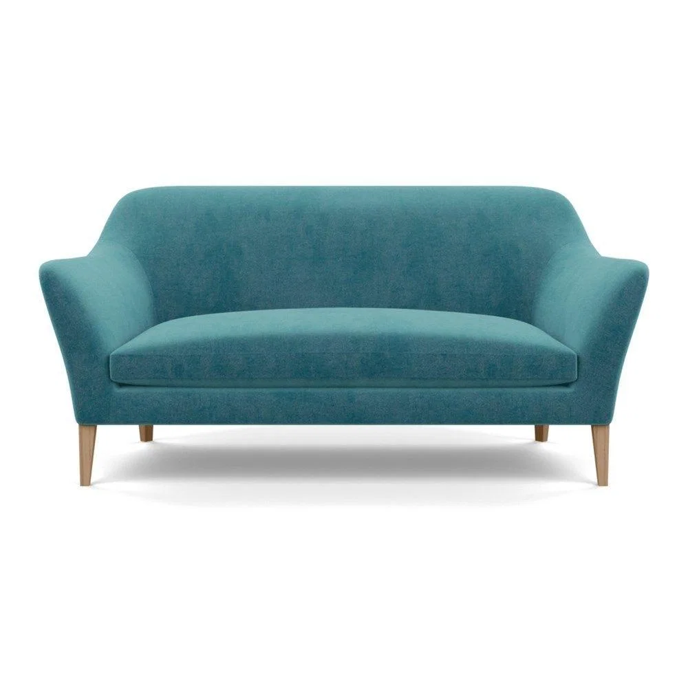 Heal's Wallis 3 Seater Sofa Broad Weave Lagoon Walnut Feet – image 40