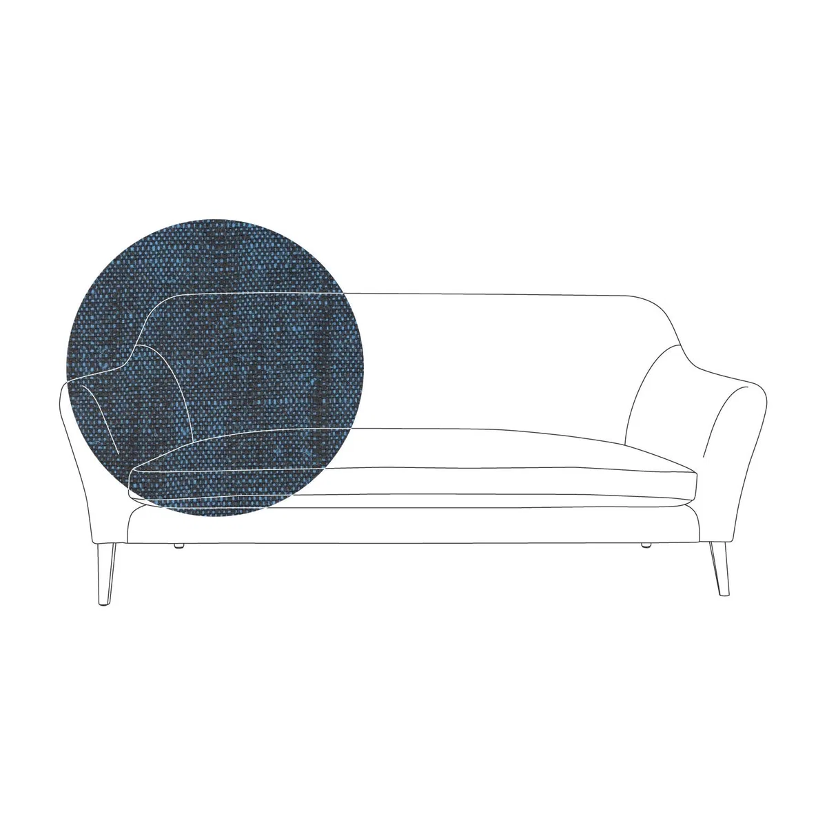 Heal's Wallis 3 Seater Sofa Broad Weave Lagoon Walnut Feet – image 1