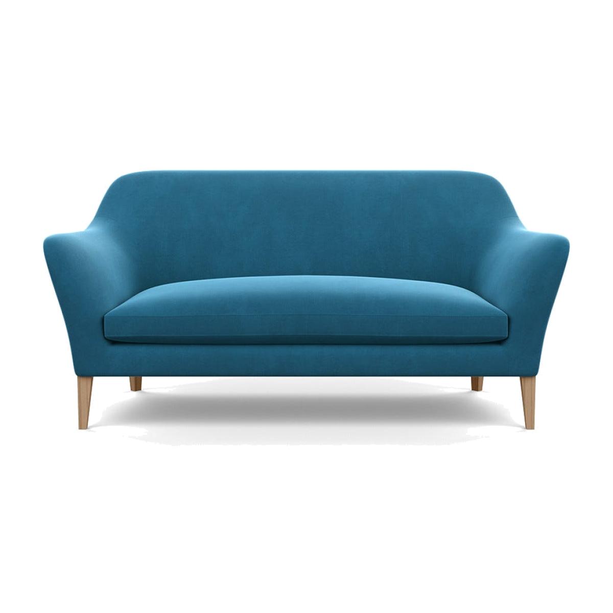 Heal's Wallis 3 Seater Sofa Smart Velvet Ocean Stained Oak Feet – image 1