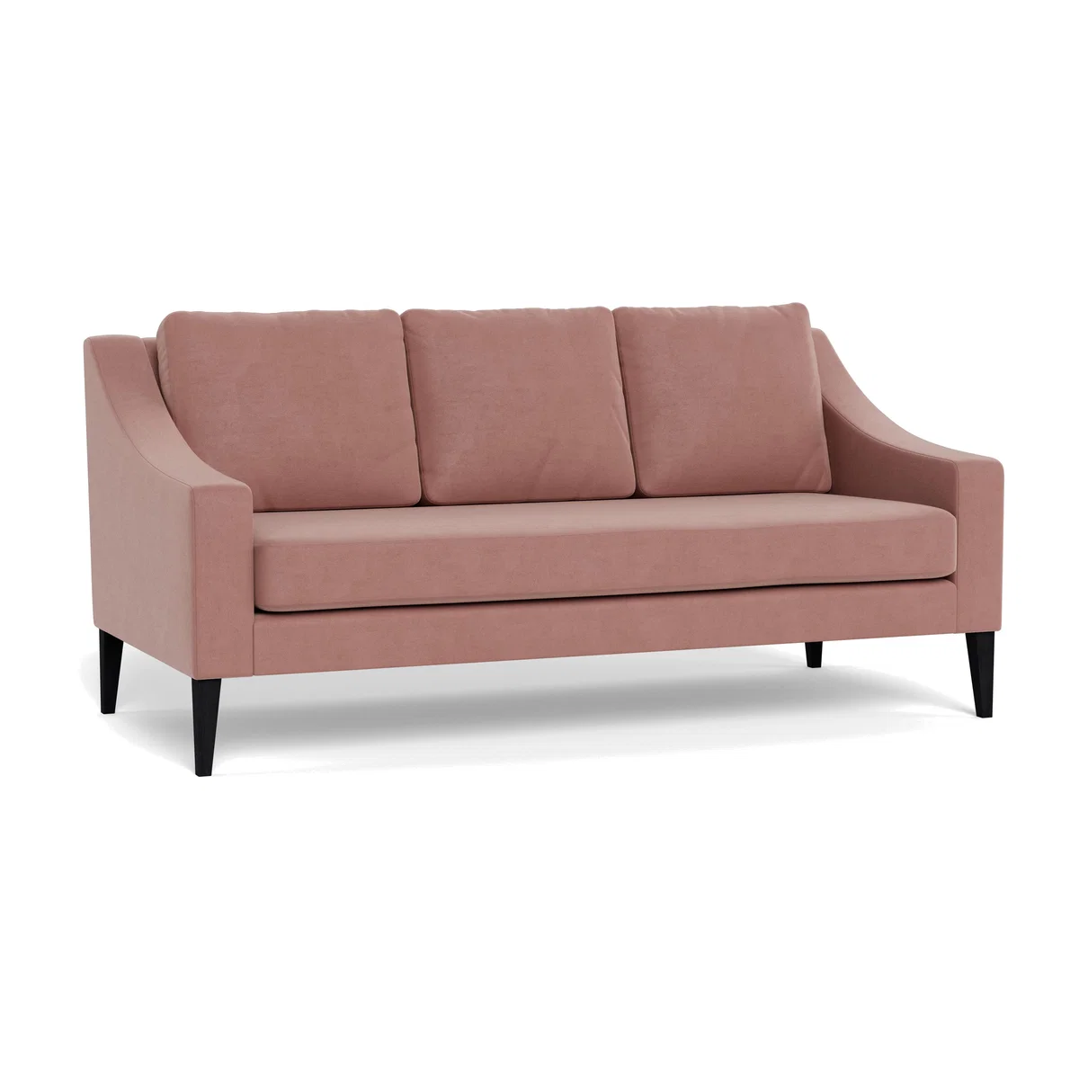 Heal's Richmond 3 Seater Sofa Smart Luxe Velvet Dusky Pink Tinted Ash Feet – image 1