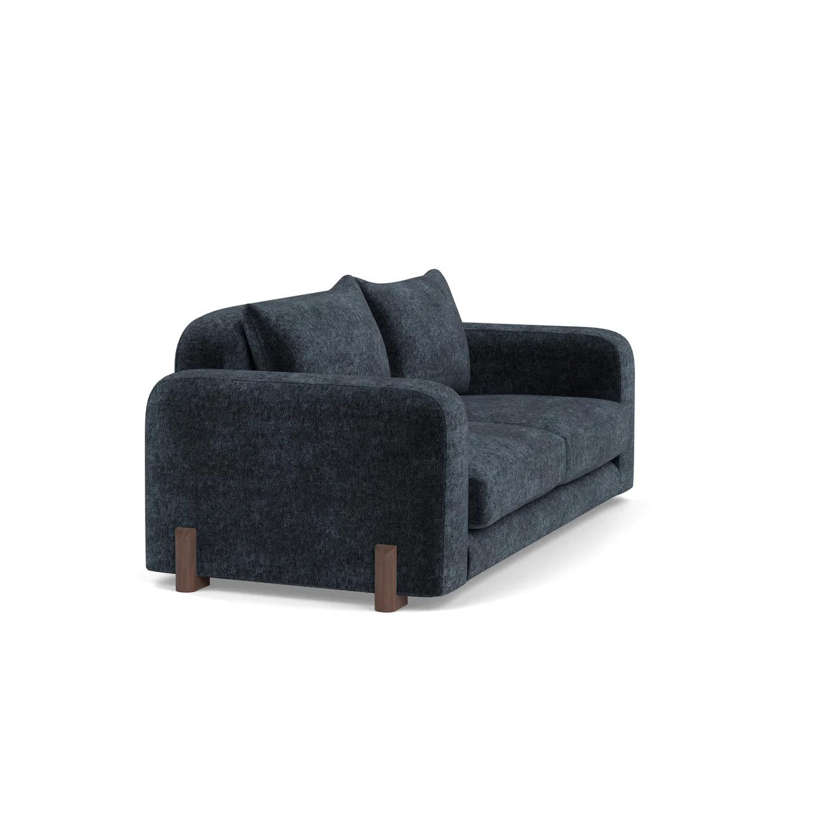 Heal's Nuvola 3 Seater Sofa Boucle Velvet Space Walnut Stained Oak Feet – image 2
