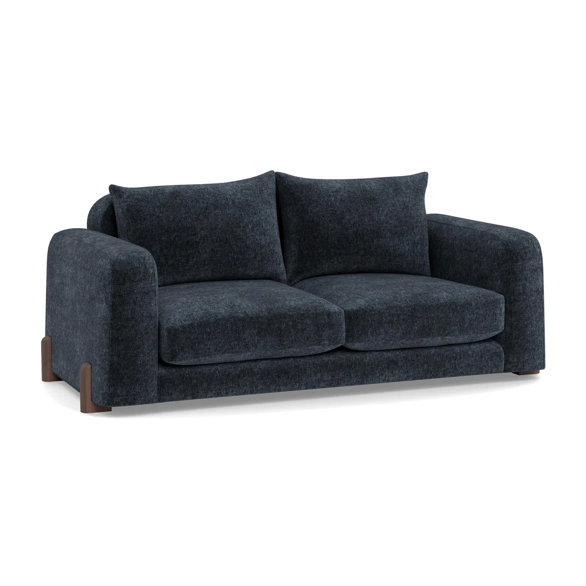 Heal's Nuvola 3 Seater Sofa Boucle Velvet Space Walnut Stained Oak Feet – image 1