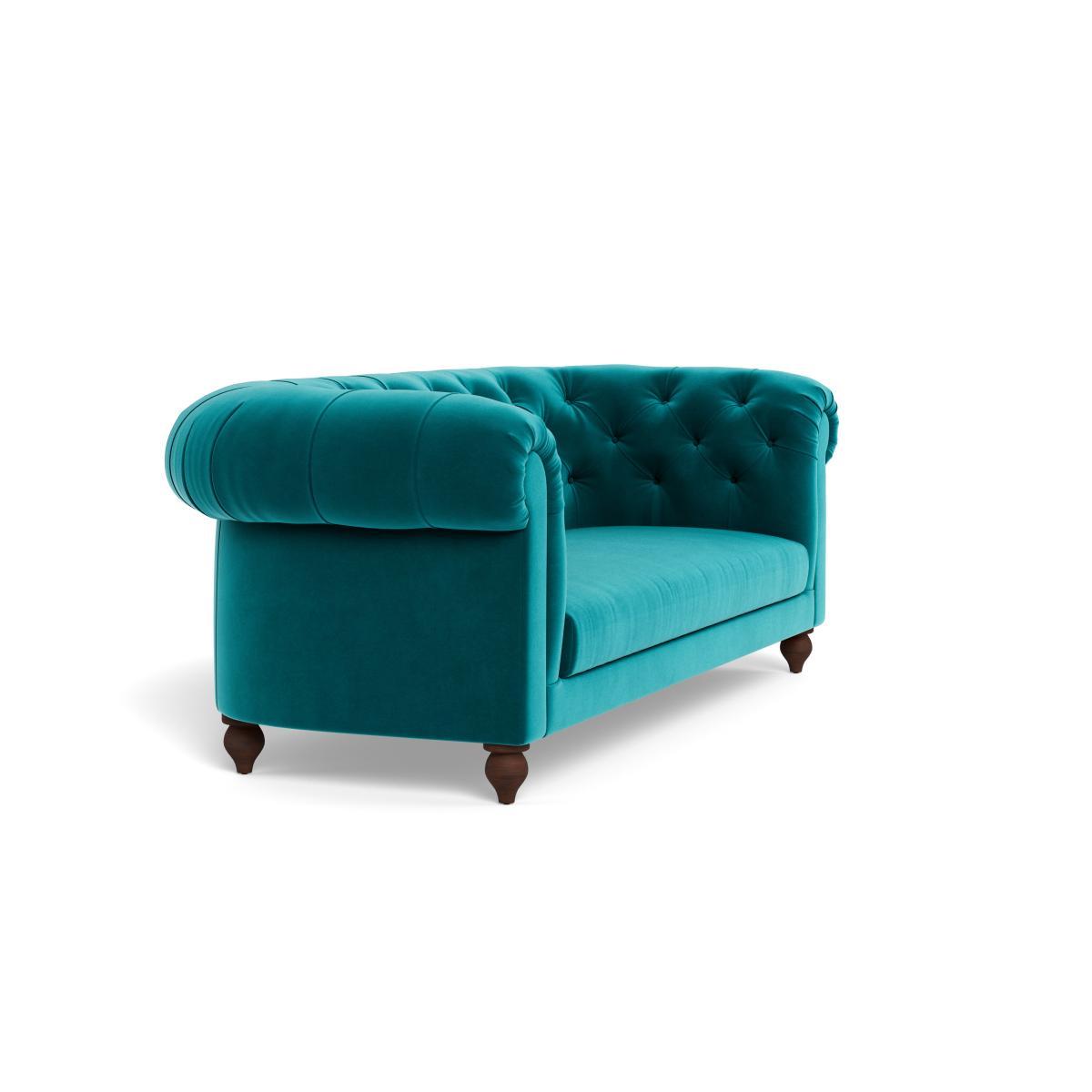 Heal's Fitzrovia 3 Seater Sofa Smart Velvet Petrol Black Feet - Heal's UK Furniture – image 2