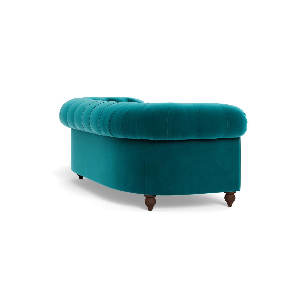 Heal's Fitzrovia 3 Seater Sofa Smart Velvet Petrol Black Feet - Heal's UK Furniture – image 4