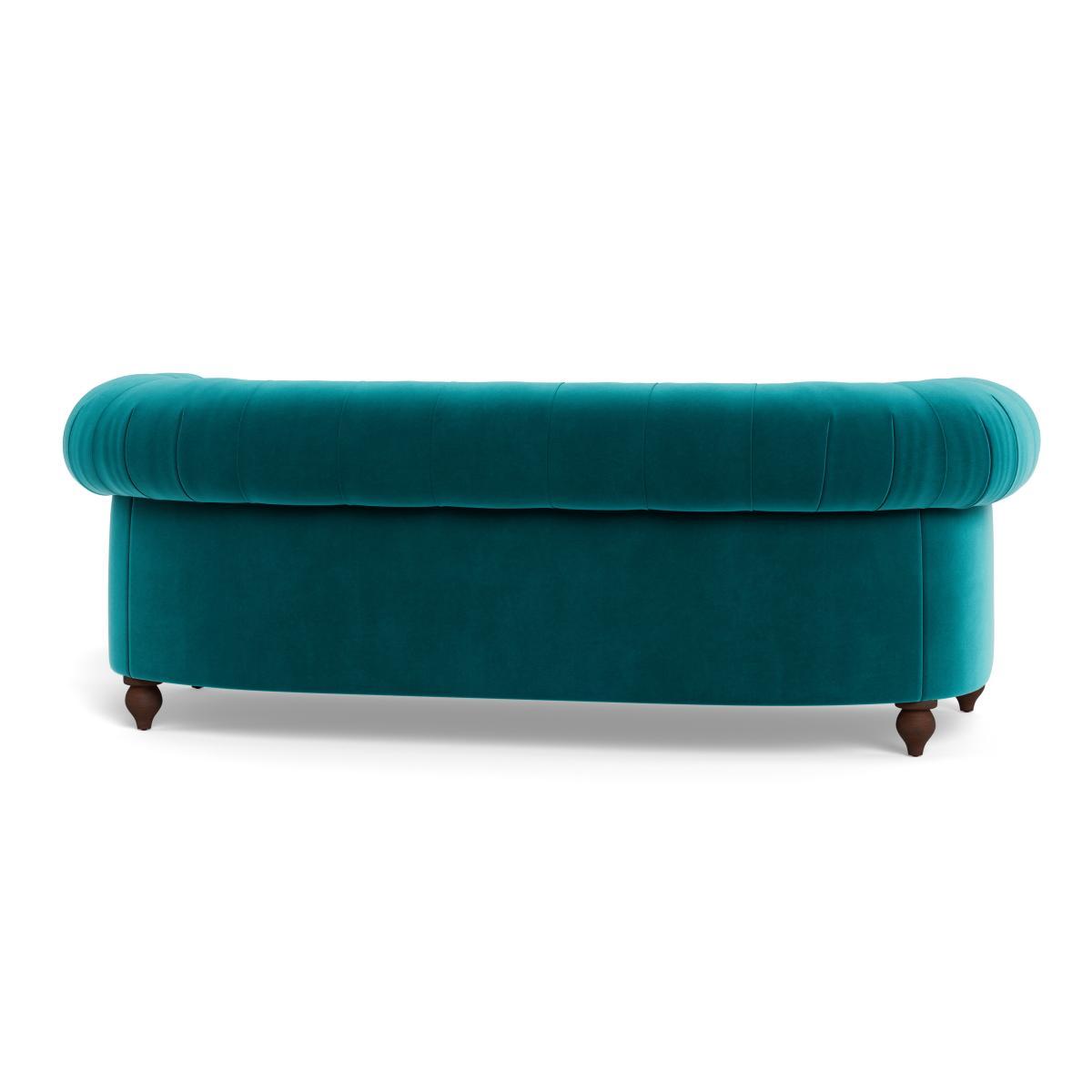 Heal's Fitzrovia 3 Seater Sofa Smart Velvet Petrol Black Feet - Heal's UK Furniture – image 5