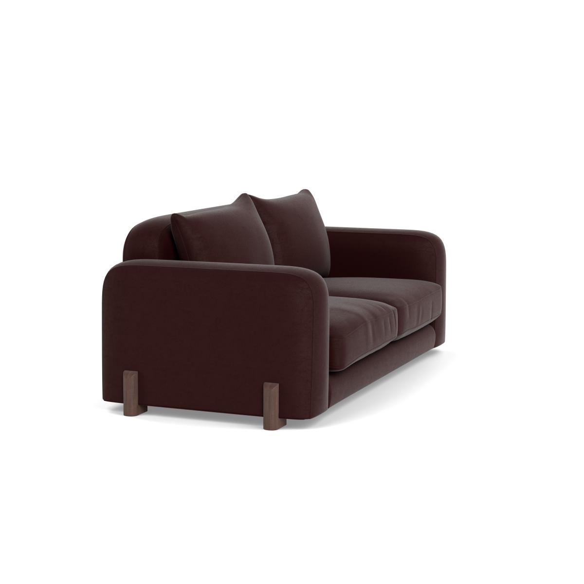 Heal's Nuvola 3 Seater Sofa Smart Luxe Velvet Acorn Walnut Stained Oak Feet – image 3