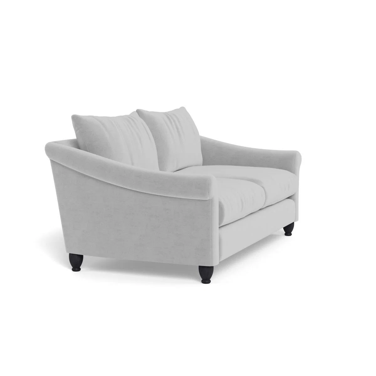 Heal's Devon 3 Seater Velvet Platinum Black Stain Beech Feet - Heal's UK Furniture – image 2