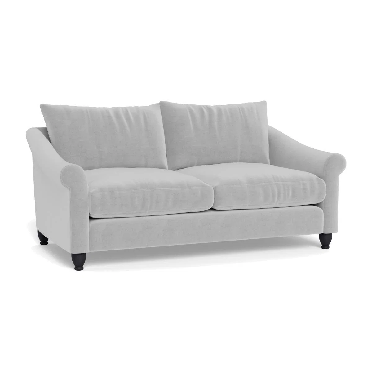 Heal's Devon 3 Seater Velvet Platinum Black Stain Beech Feet - Heal's UK Furniture – image 1