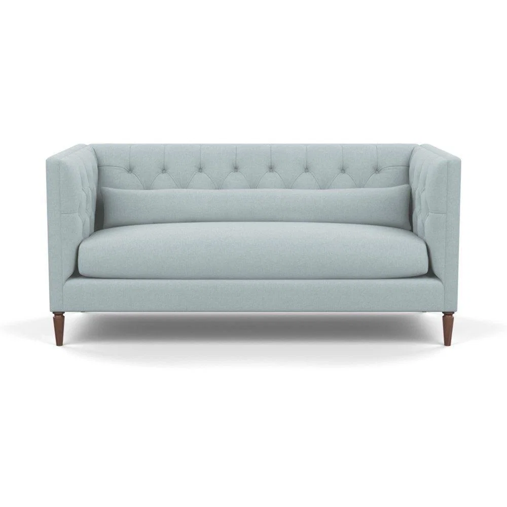 Heal's Balmoral 3 Seater Sofa Smart Linen Mix Duck Egg Walnut Feet - Heal's UK Furniture – image 53