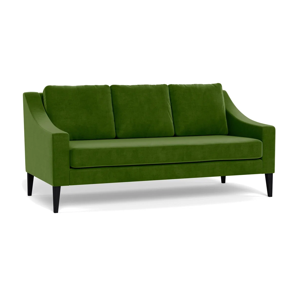 Heal's Richmond 3 Seater Sofa Smart Luxe Velvet Grass Black Feet – image 1