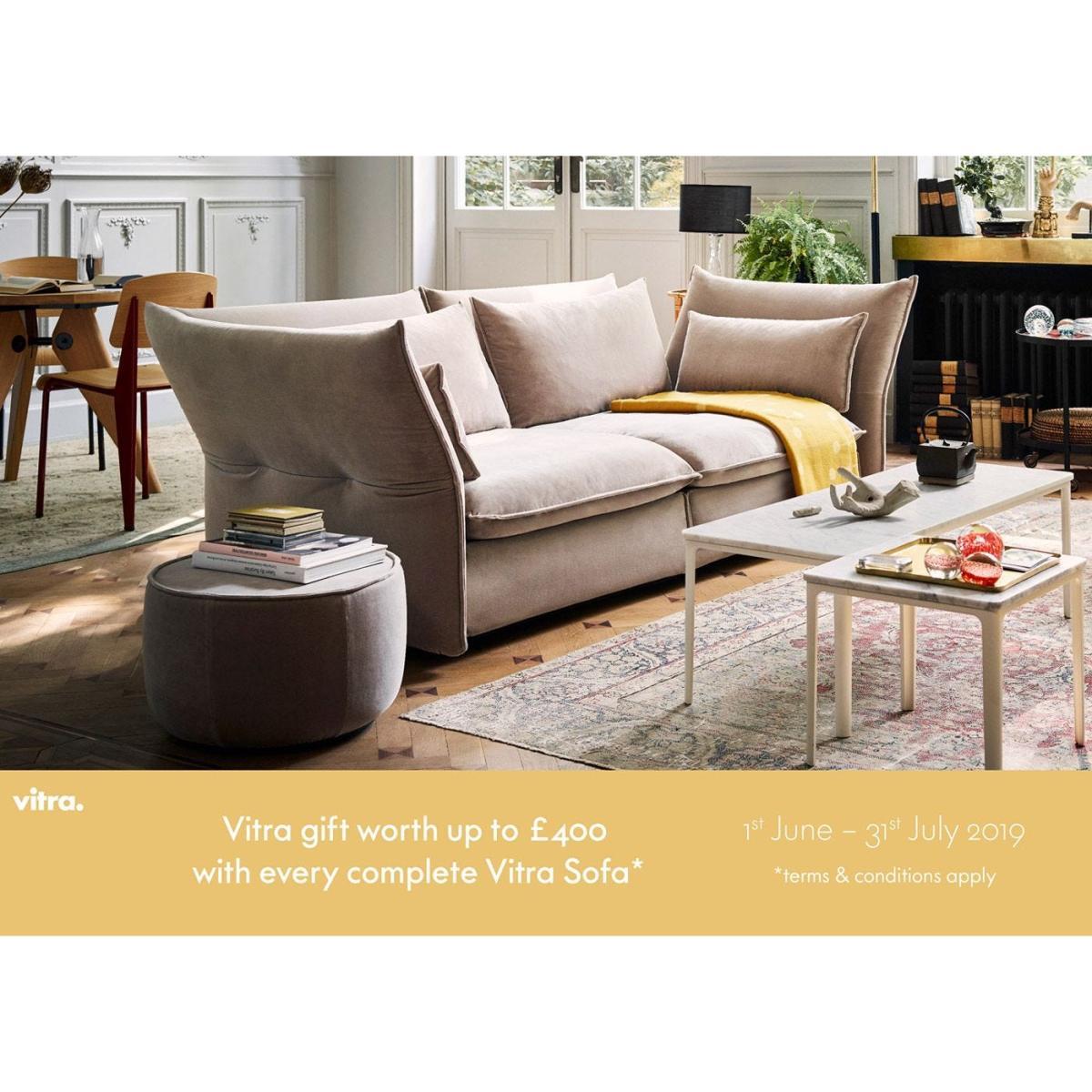 Vitra Mariposa 2.5 Seater Sofa F80 Iroko 2 Dark Blue - Heal's UK Furniture – image 17
