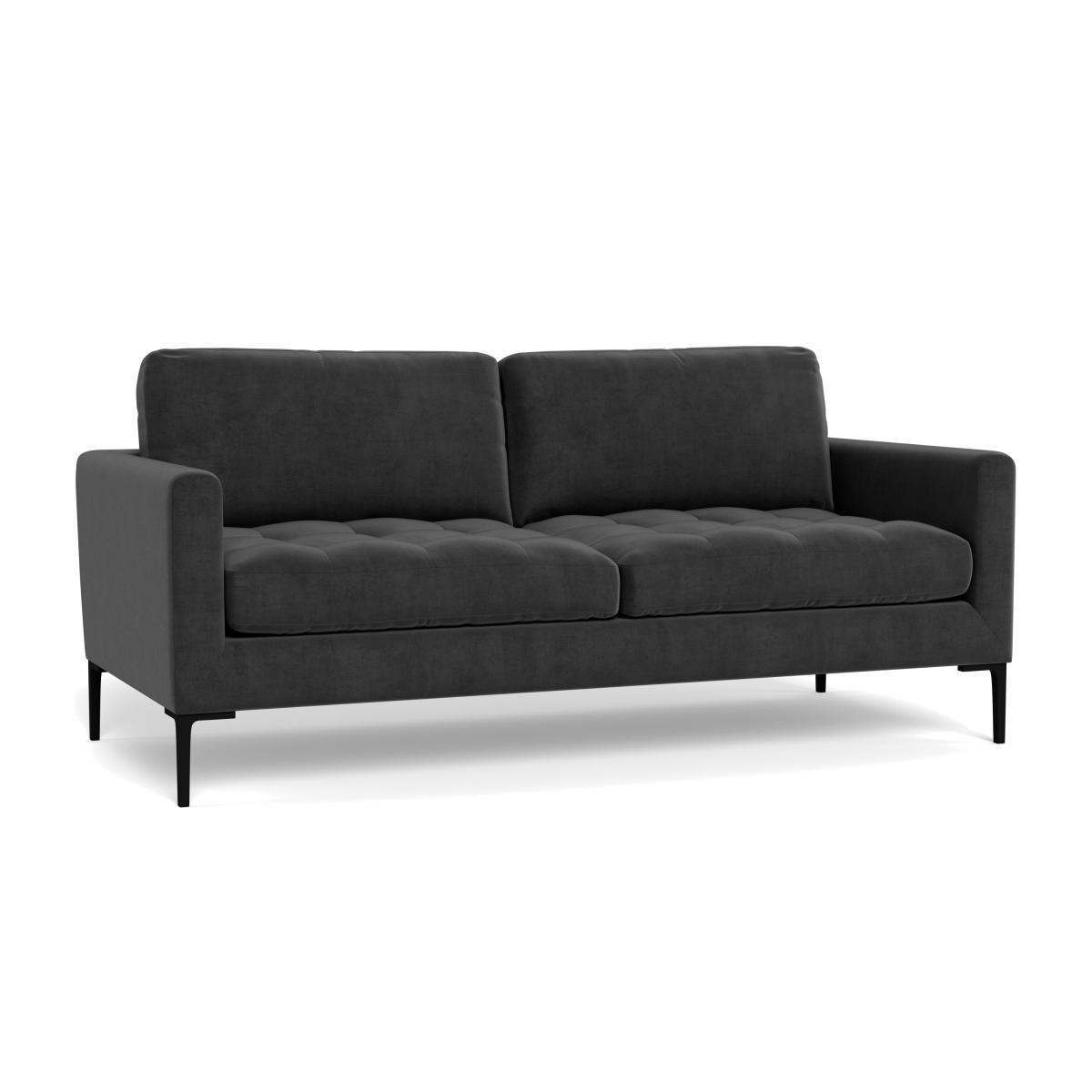 Heal's Eton 3 Seater Sofa Smart Luxe Velvet Nickel Black Feet - Heal's UK Furniture – image 1