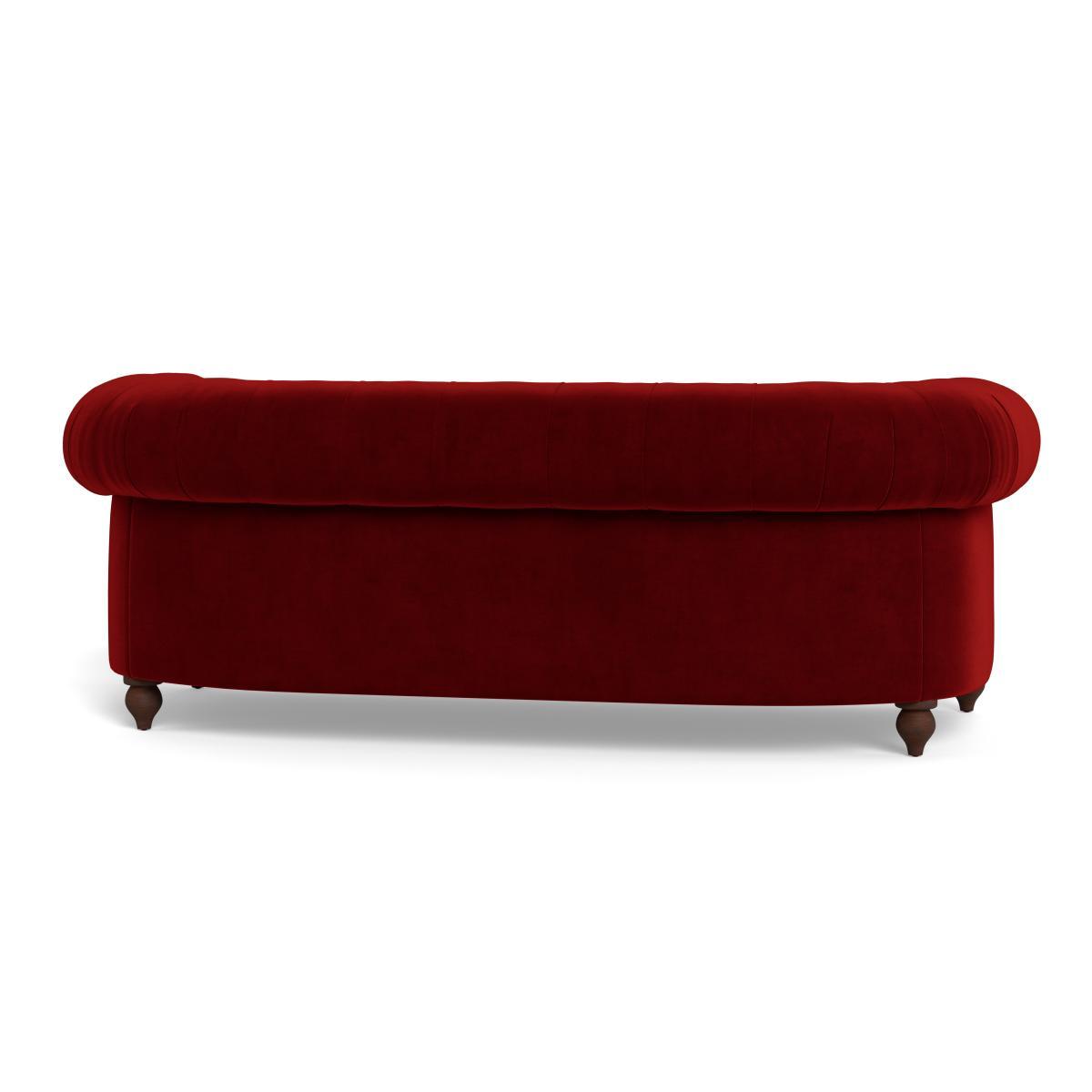 Heal's Fitzrovia 3 Seater Sofa Smart Luxe Velvet Mulberry Chestnut Stain Feet - Heal's UK Furniture – image 5
