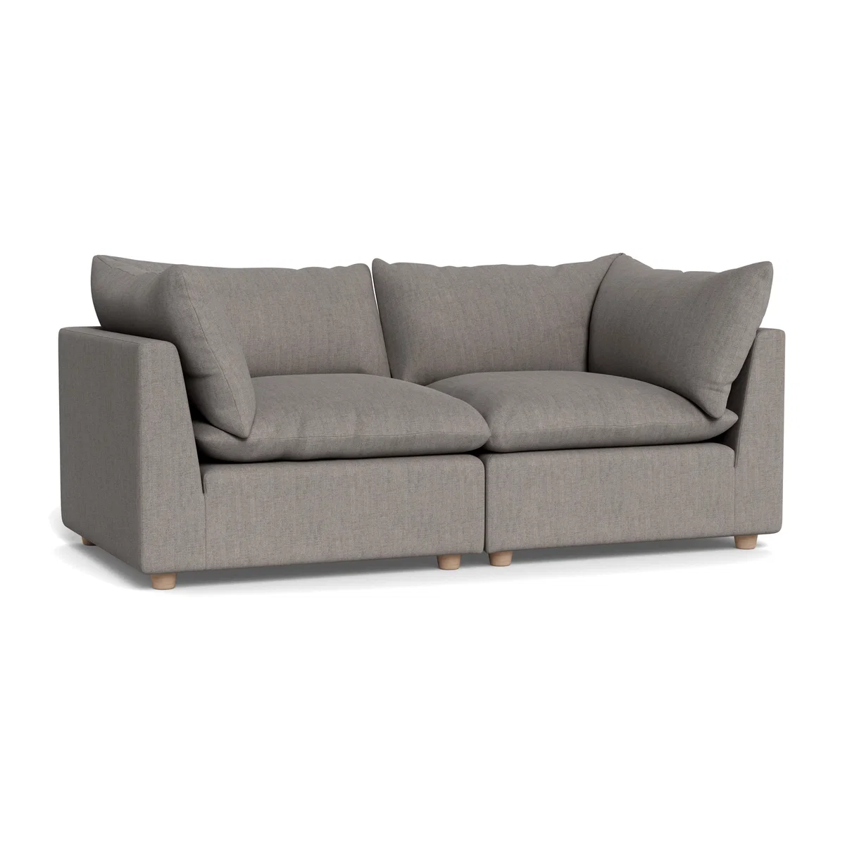 Heal's Astrid 3 Seater Sofa Broad Weave Pebble Walnut Stained Beech Feet – image 1