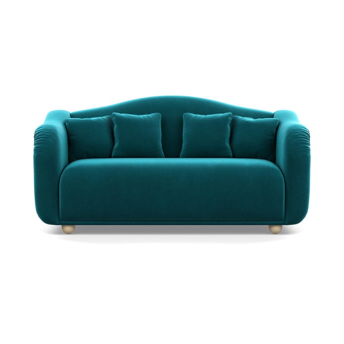 Heal's Tetbury 3 Seater Sofa Smart Velvet Petrol Natural Beech Feet – image 2