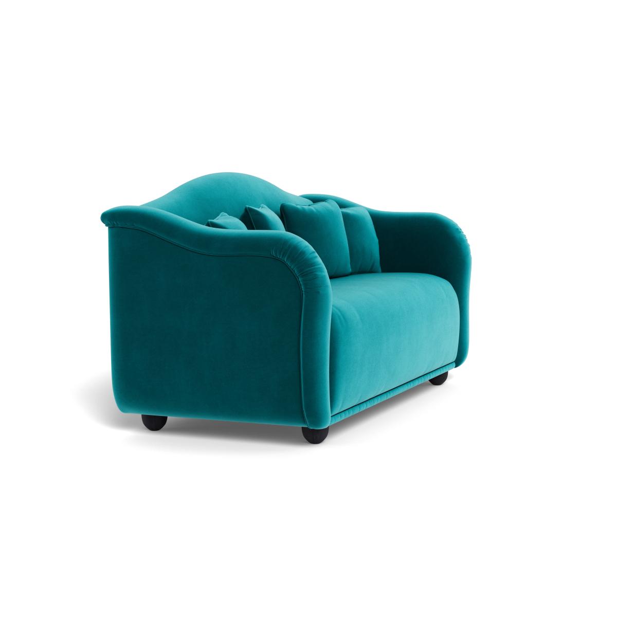Heal's Tetbury 3 Seater Sofa Smart Velvet Petrol Natural Beech Feet – image 3