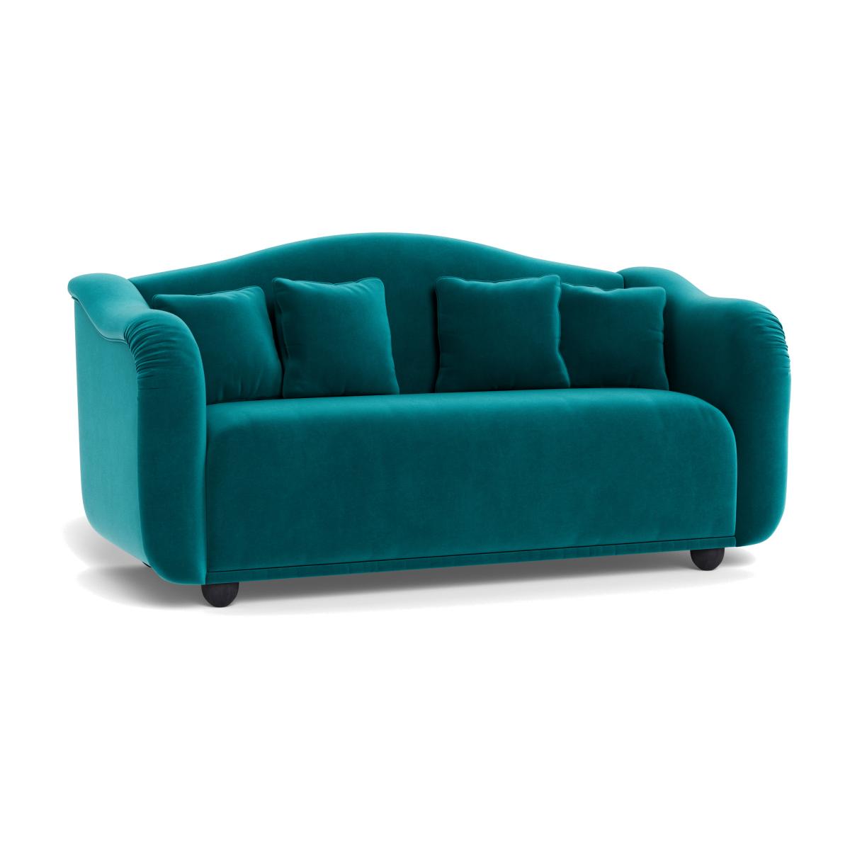 Heal's Tetbury 3 Seater Sofa Smart Velvet Petrol Natural Beech Feet – image 1