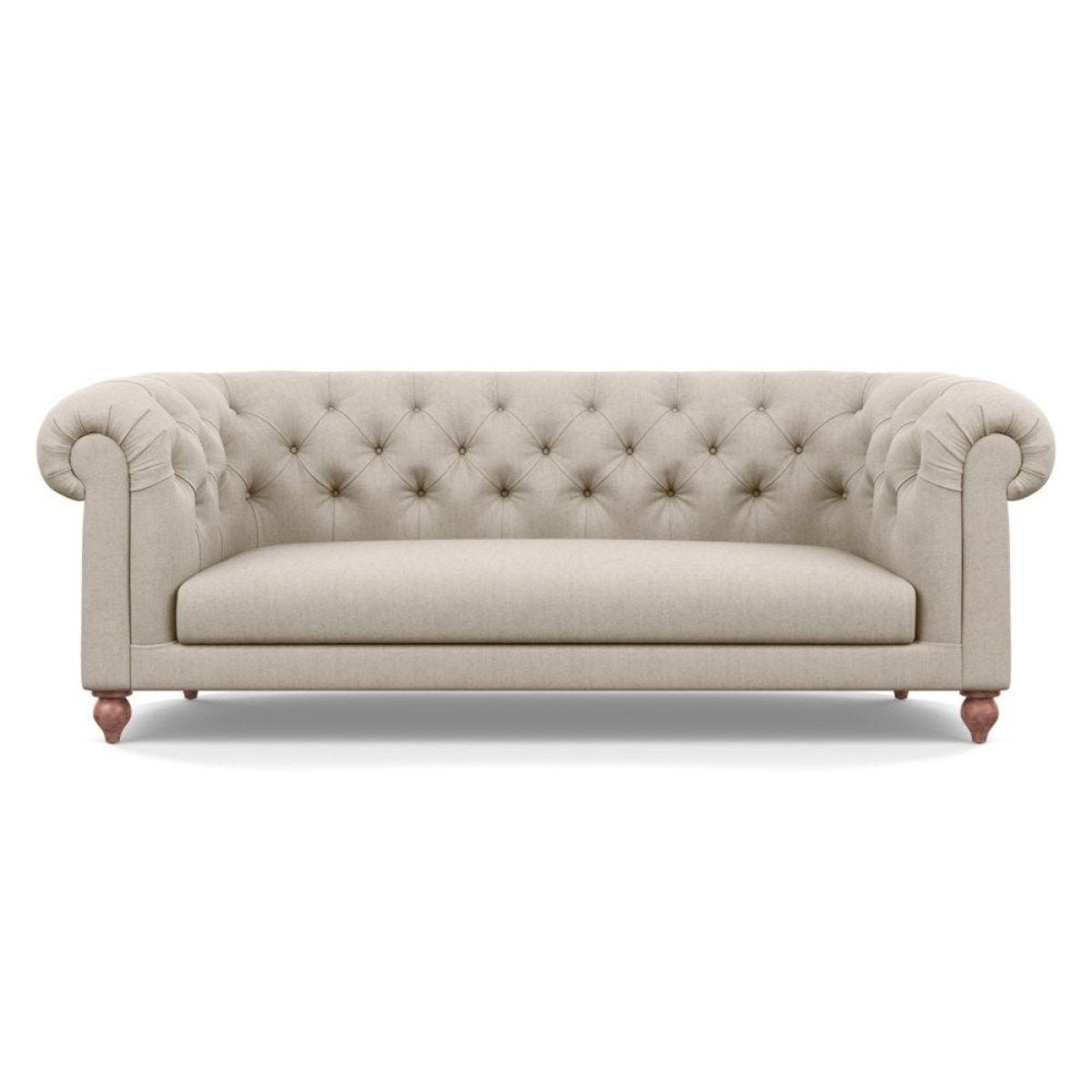 Heal's Fitzrovia 3 Seater Sofa Capelo Linen-Cotton Rosedale Stained Feet – image 41