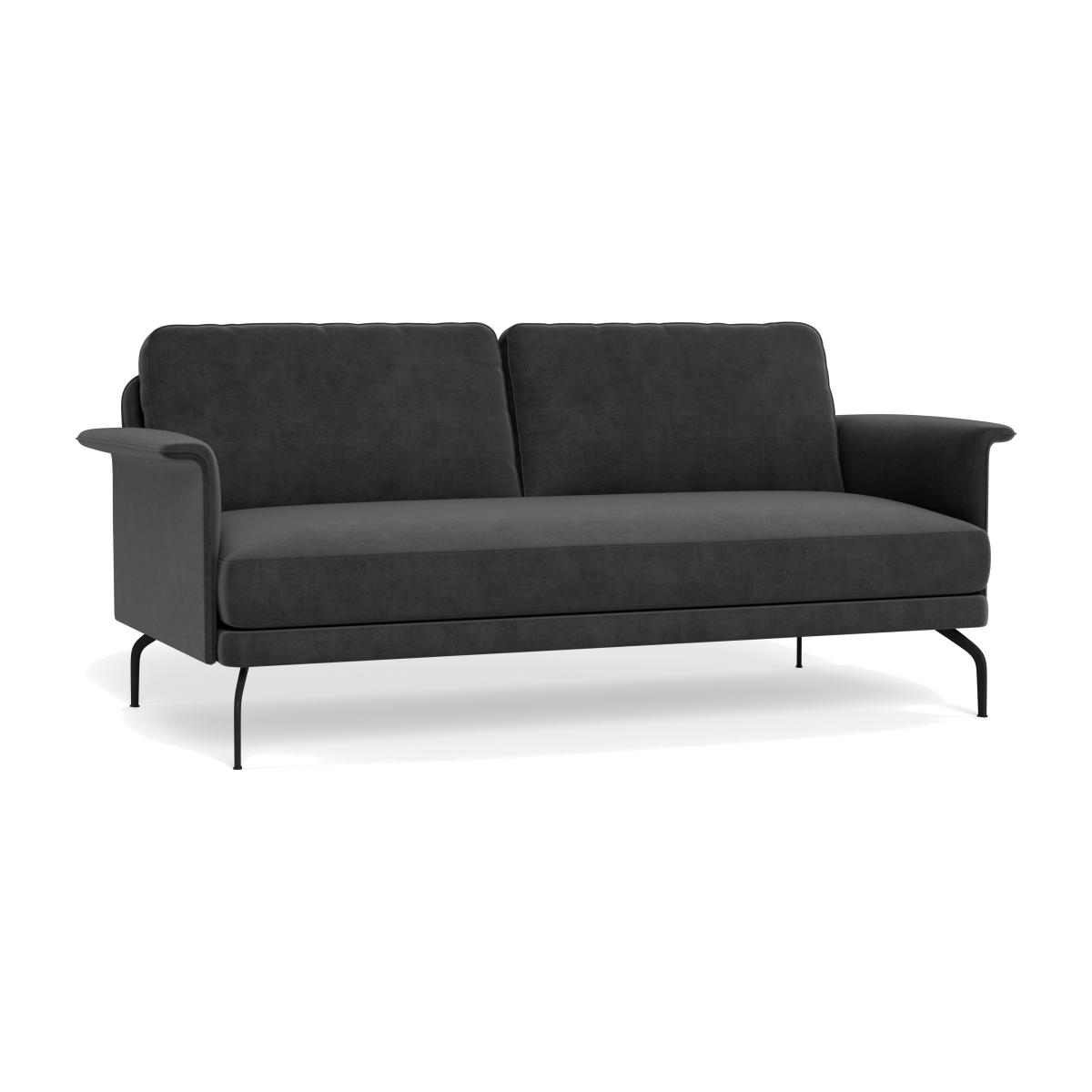 Heal's Iver 3 Seater Sofa Smart Luxe Velvet Nickel Black Feet – image 1