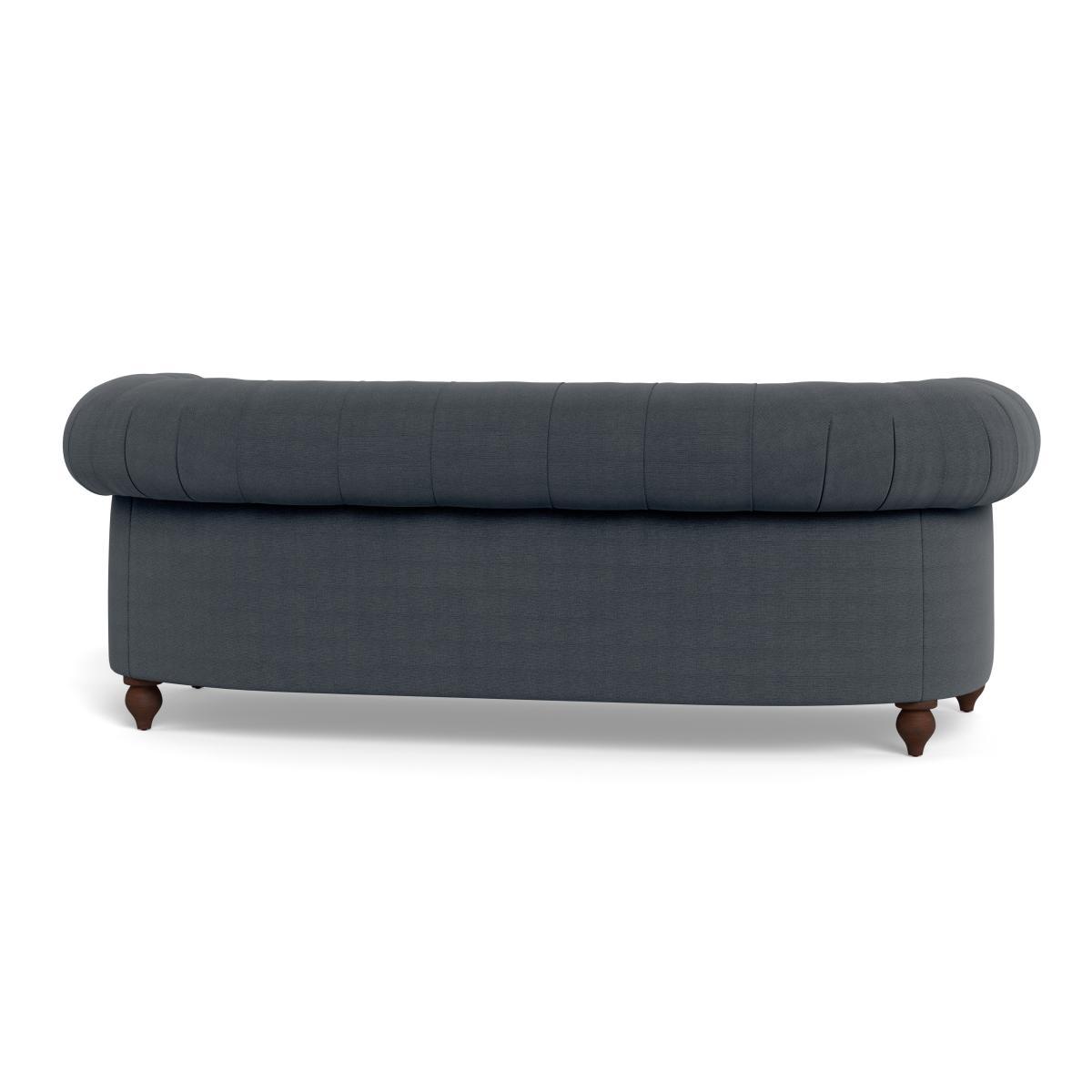 Heal's Fitzrovia 3 Seater Sofa Linen Dark Grey Chestnut Stain Feet - Heal's UK Furniture – image 5