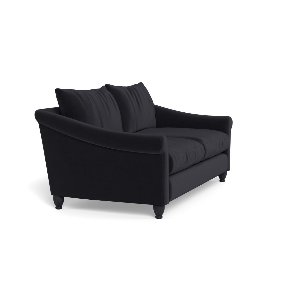 Heal's Devon 3 Seater Velvet Black Dark Brown Stain Beech Feet - Heal's UK Furniture – image 2