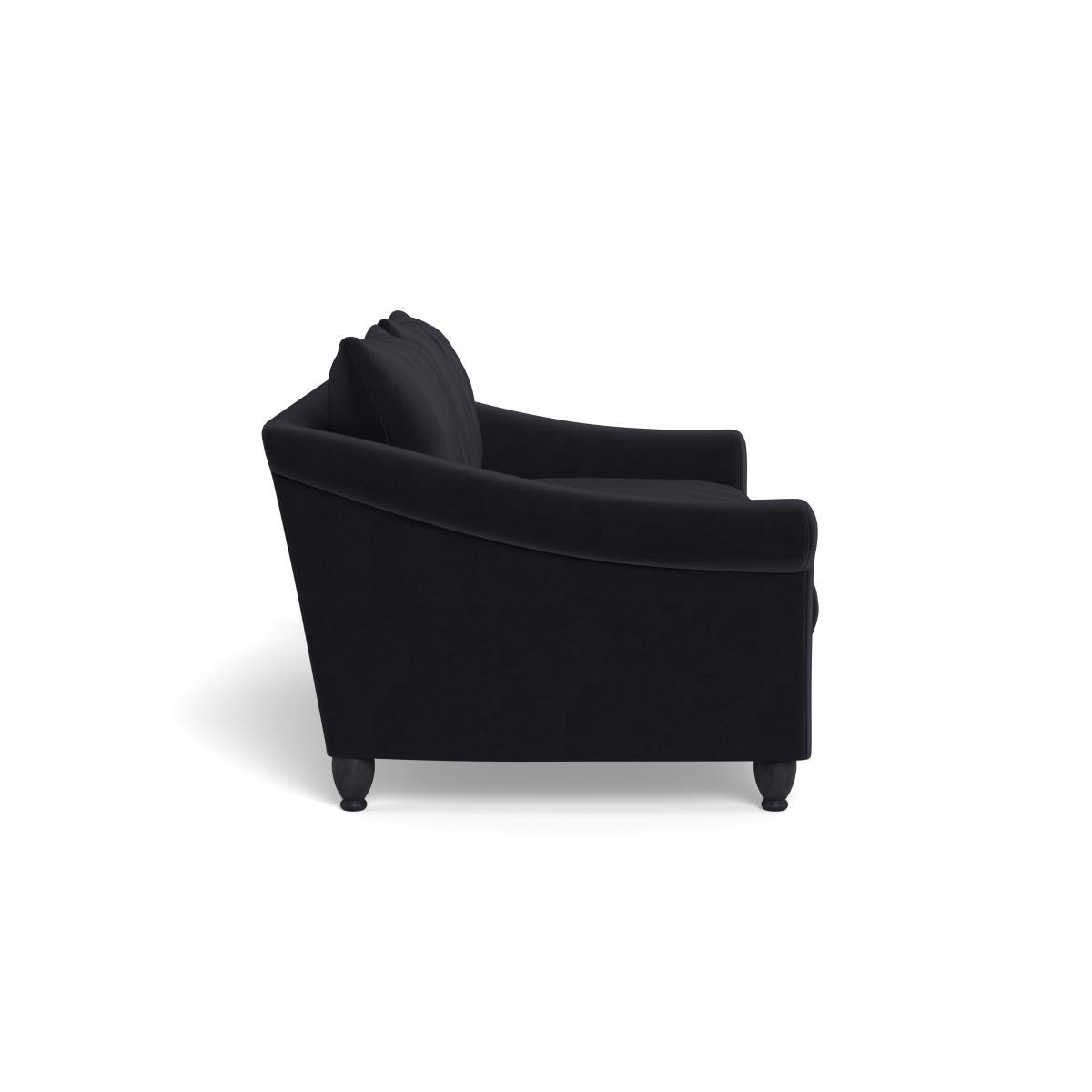 Heal's Devon 3 Seater Velvet Black Dark Brown Stain Beech Feet - Heal's UK Furniture – image 3
