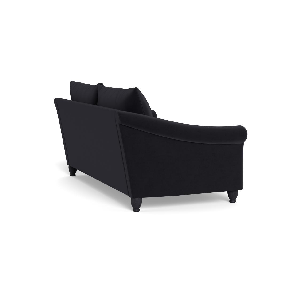 Heal's Devon 3 Seater Velvet Black Dark Brown Stain Beech Feet - Heal's UK Furniture – image 4