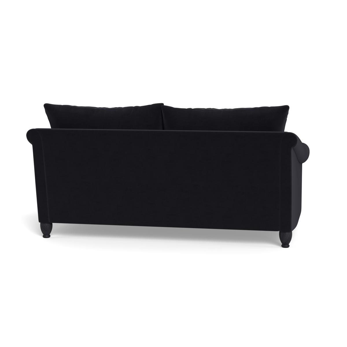 Heal's Devon 3 Seater Velvet Black Dark Brown Stain Beech Feet - Heal's UK Furniture – image 5