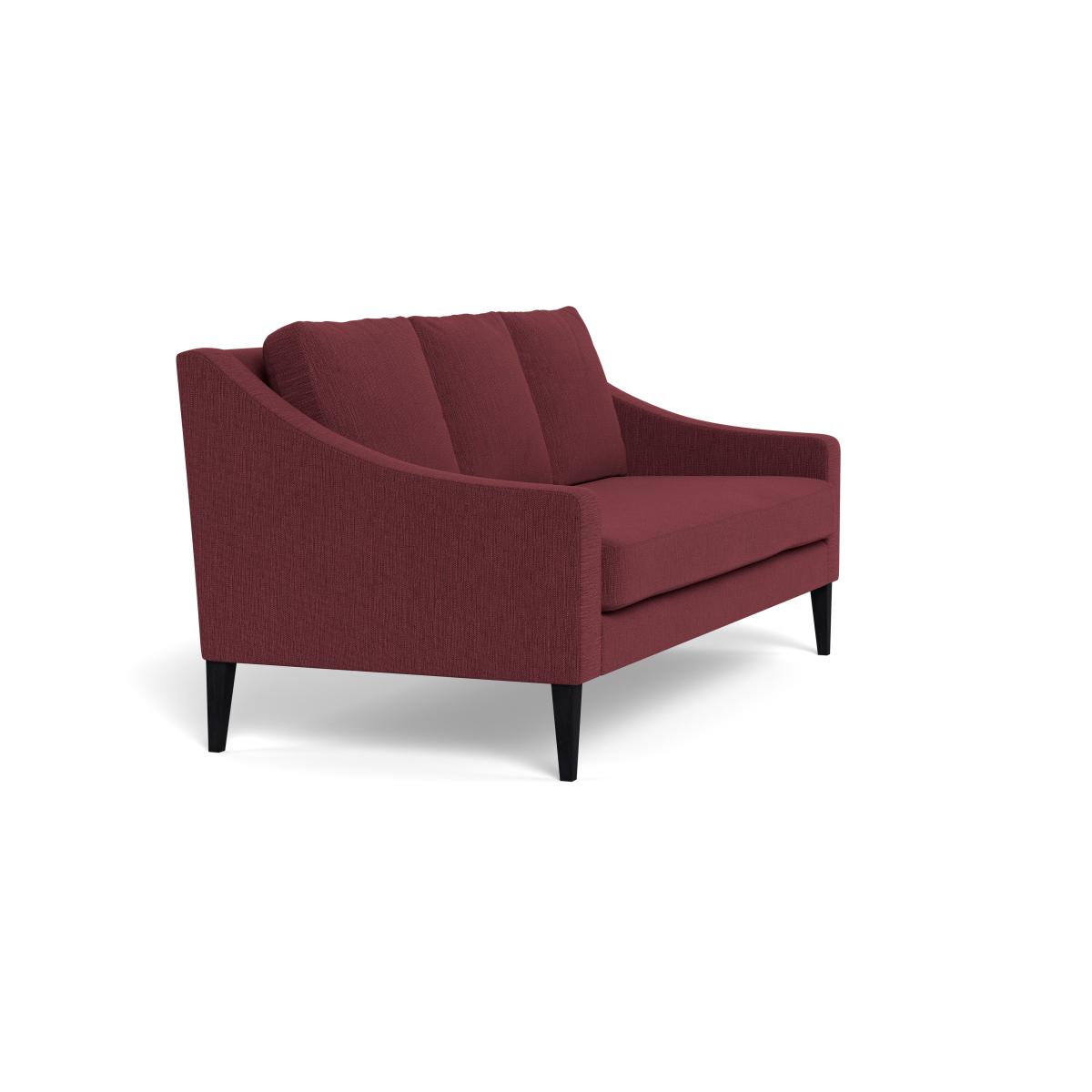 Heal's Richmond 3 Seater Sofa Smart Linen Mix Maroon Black Feet – image 3