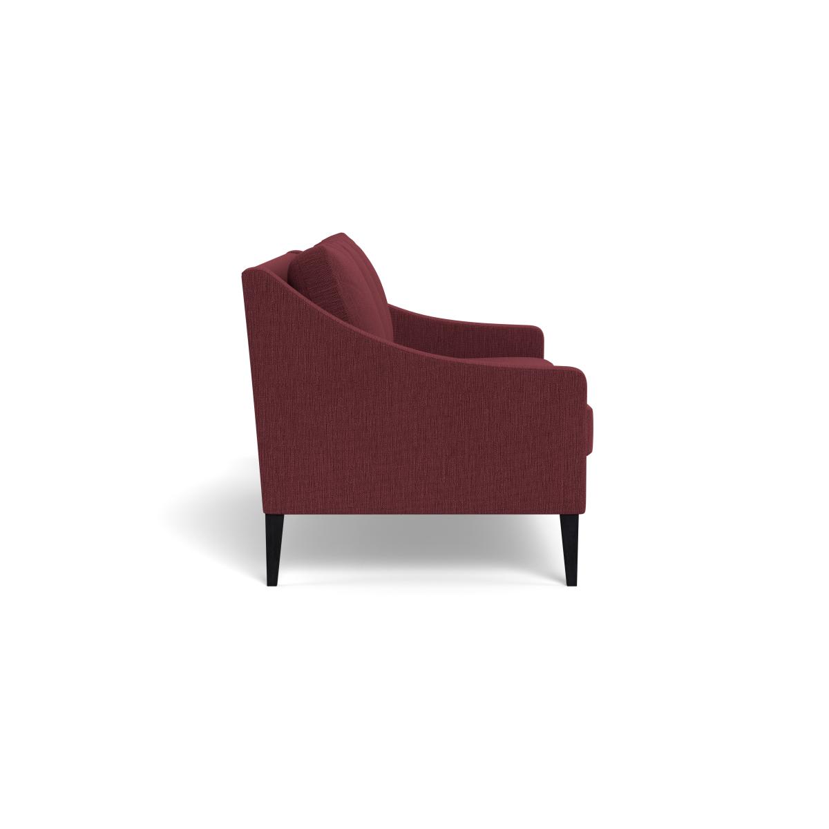 Heal's Richmond 3 Seater Sofa Smart Linen Mix Maroon Black Feet – image 4