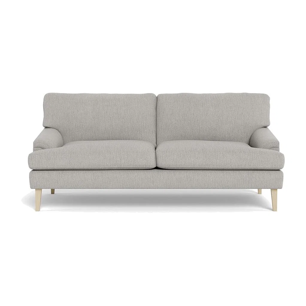 Heal's Stanton 3 Seater Sofa Smart Linen Mix Silver Natural Feet