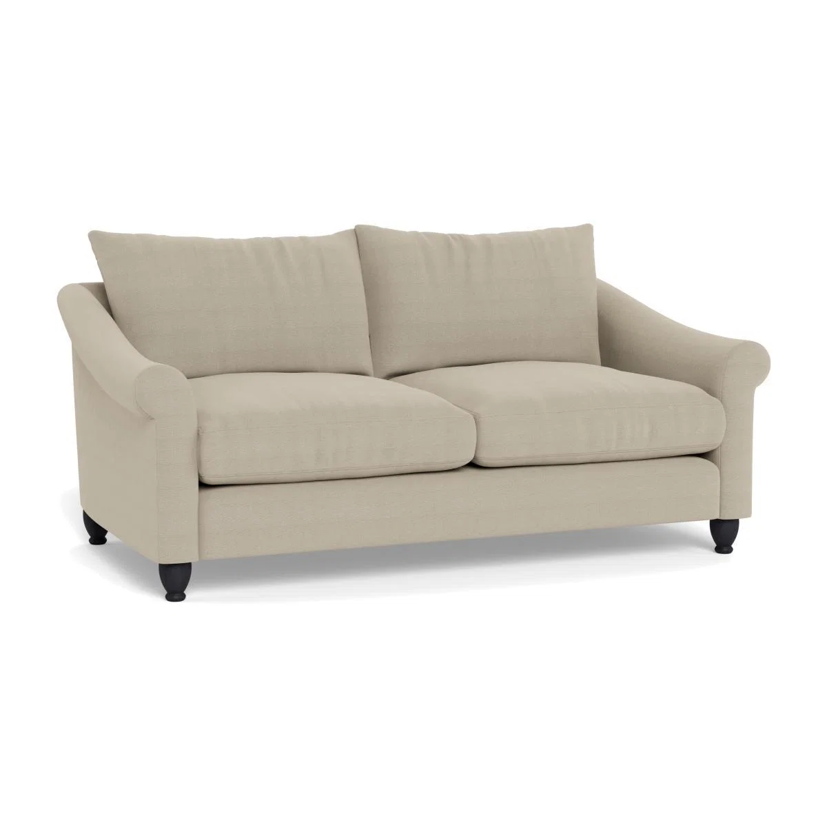 Heal's Devon 3 Seater Linen Hessian Walnut Stain Beech Feet - Heal's UK Furniture – image 1