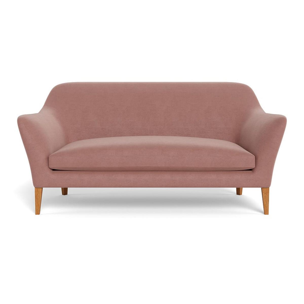Heal's Wallis 3 Seater Sofa Smart Luxe Velvet Dusky Pink Stained Oak Feet – image 2
