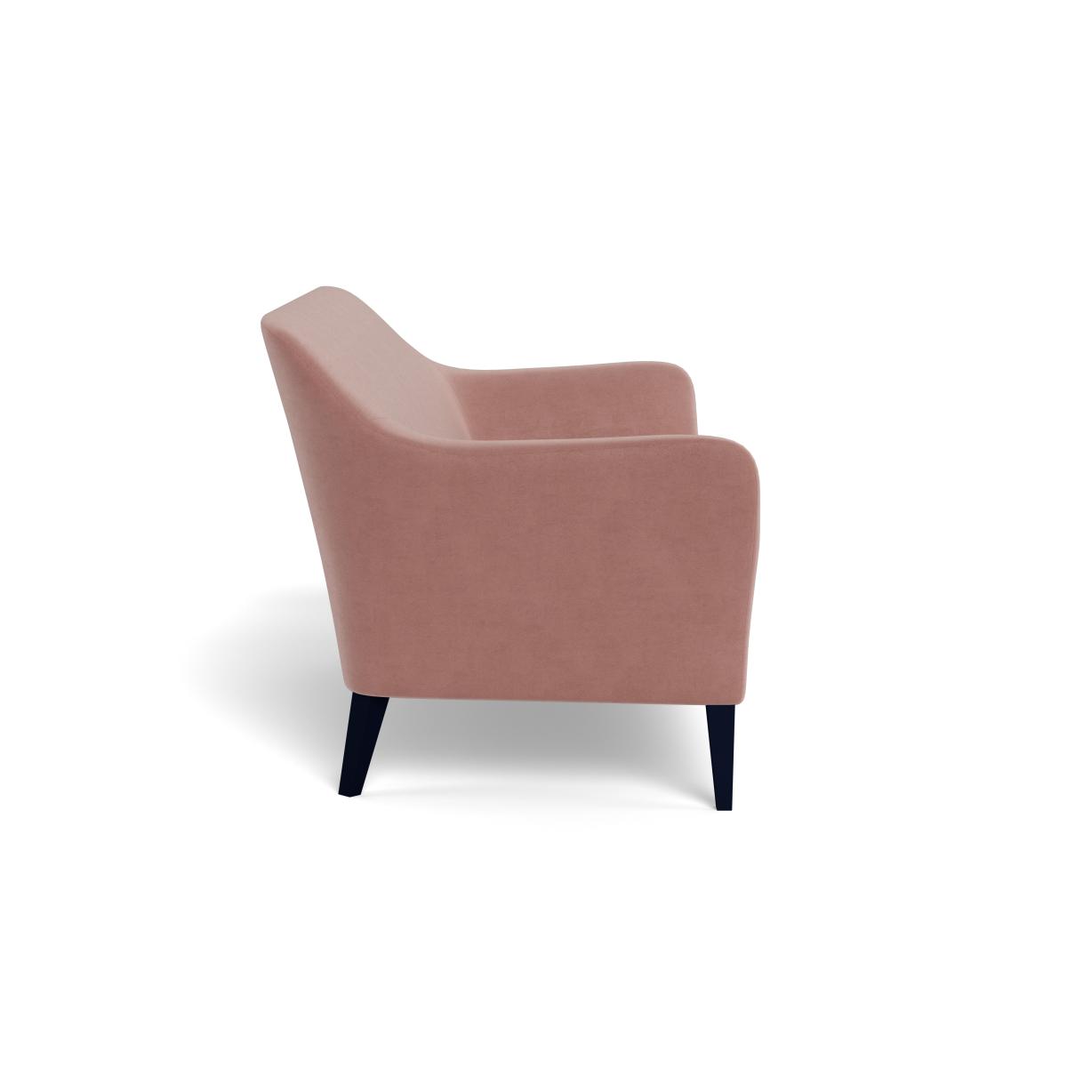 Heal's Wallis 3 Seater Sofa Smart Luxe Velvet Dusky Pink Stained Oak Feet – image 4