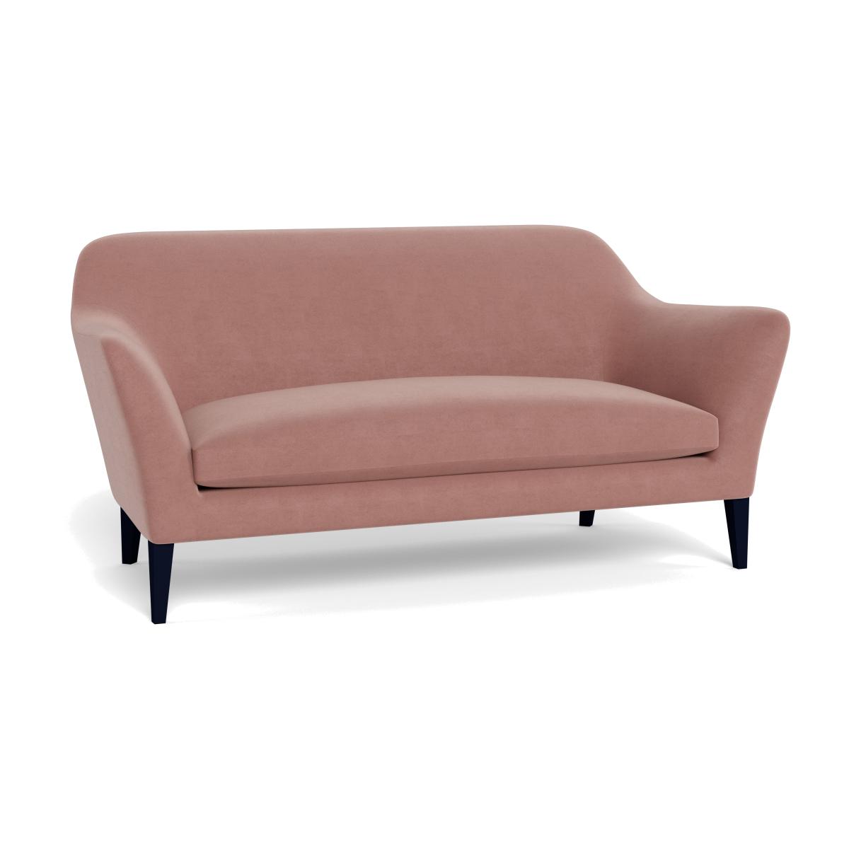 Heal's Wallis 3 Seater Sofa Smart Luxe Velvet Dusky Pink Stained Oak Feet – image 1