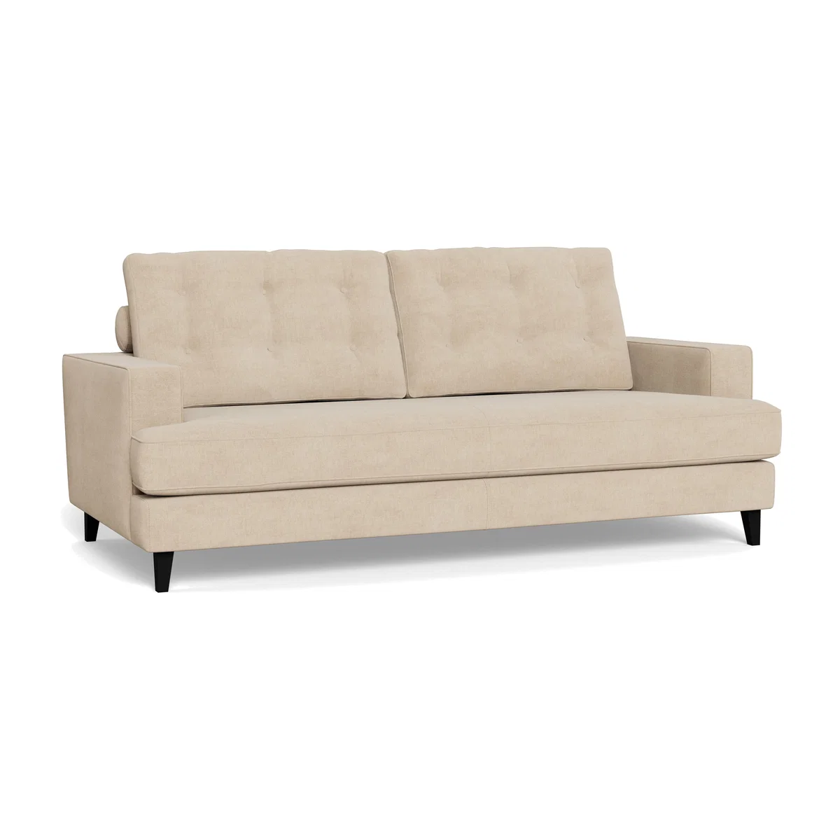 Heal's Mistral 3 Seater Sofa Brushed Cotton Oat Black Feet – image 1