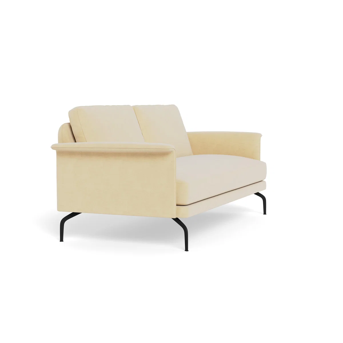 Heal's Iver 3 Seater Sofa Smart Luxe Velvet Biscuit Black Feet – image 3