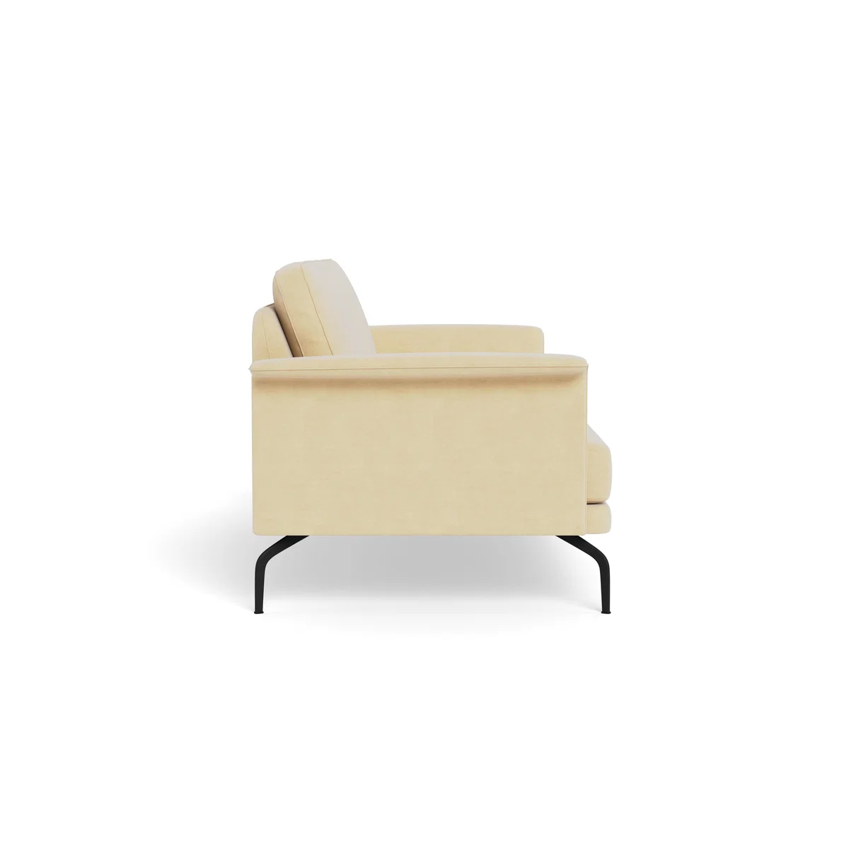 Heal's Iver 3 Seater Sofa Smart Luxe Velvet Biscuit Black Feet – image 4