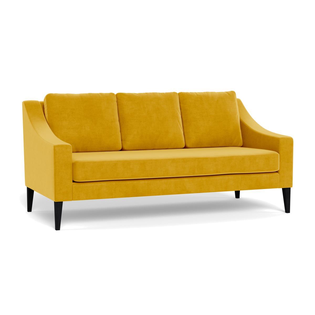 Heal's Richmond 3 Seater Sofa Smart Luxe Velvet Canary Black Feet - Heal's UK Furniture – image 1