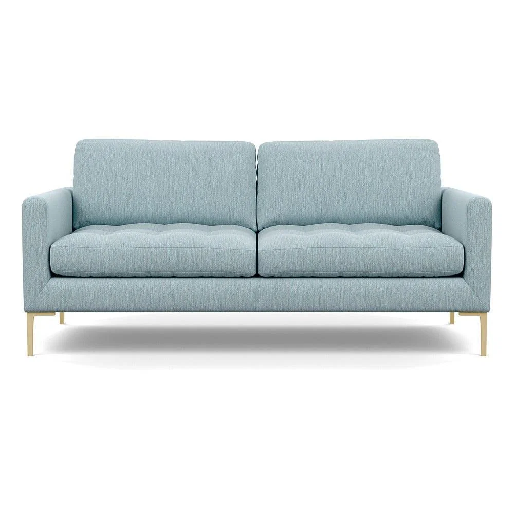 Heal's Eton 3 Seater Sofa Smart Linen Mix Duck Egg Brass Feet – image 2