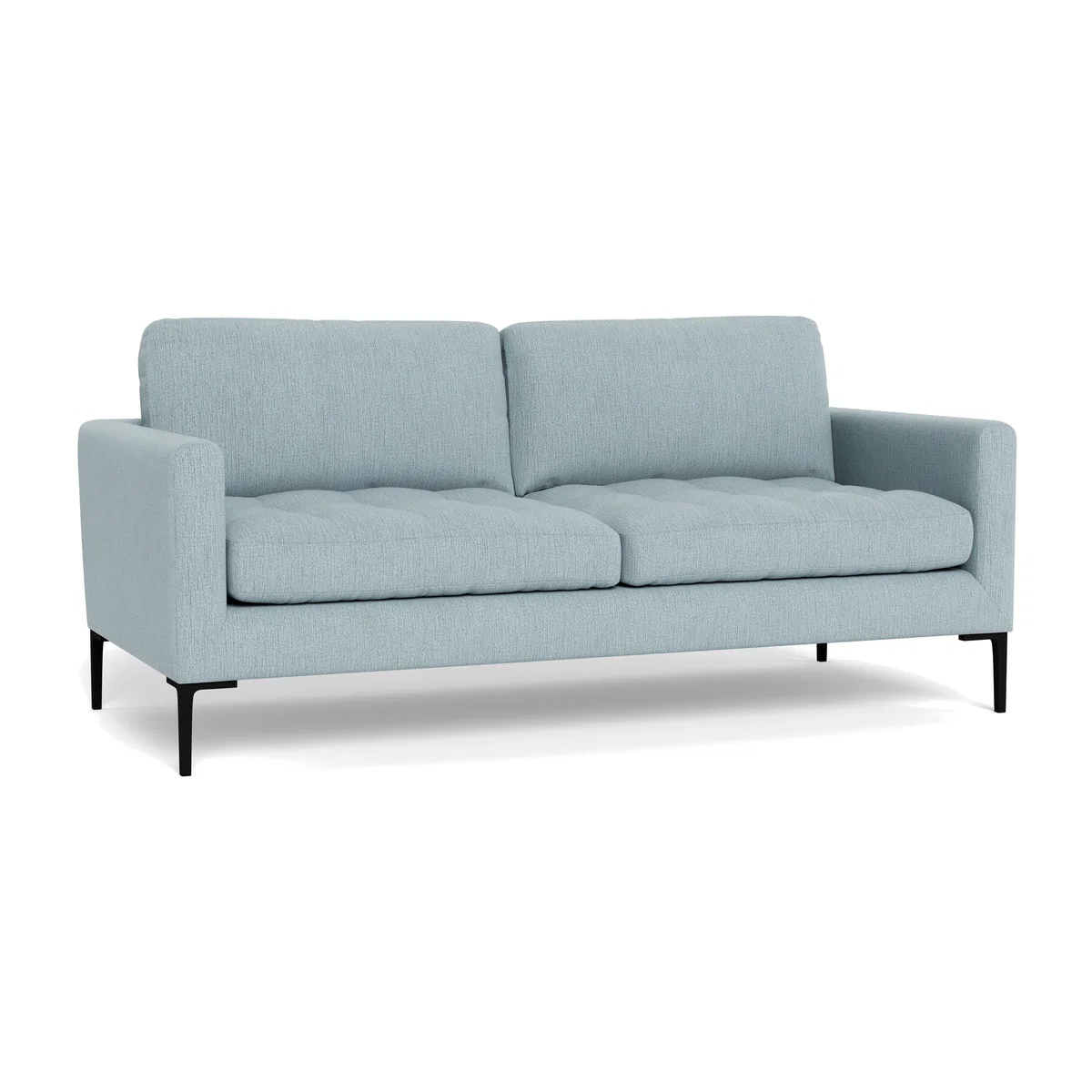 Heal's Eton 3 Seater Sofa Smart Linen Mix Duck Egg Brass Feet – image 1