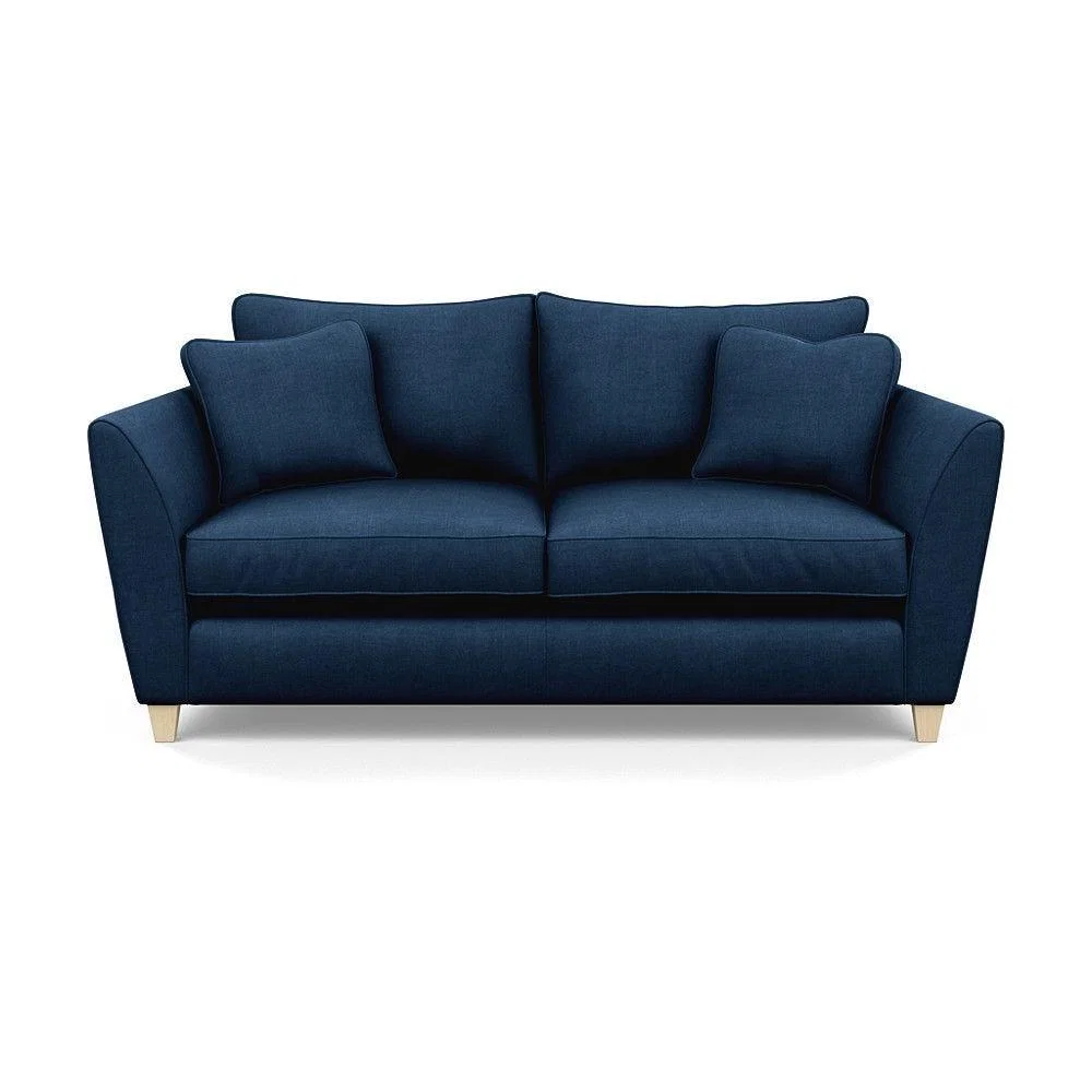 Heal's Torino 3 Seater Sofa Smart Linen Navy Natural Ash Feet - Heal's UK Furniture – image 38