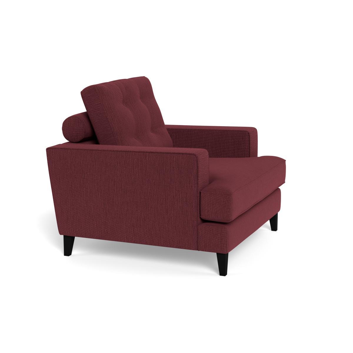 Heal's Mistral Armchair Smart Linen Mix Maroon Black Feet - Heal's UK Furniture – image 2