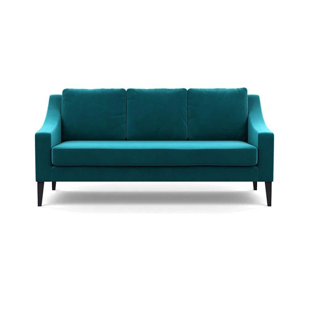 Heal's Richmond 3 Seater Sofa Smart Velvet Petrol Black Feet – image 2
