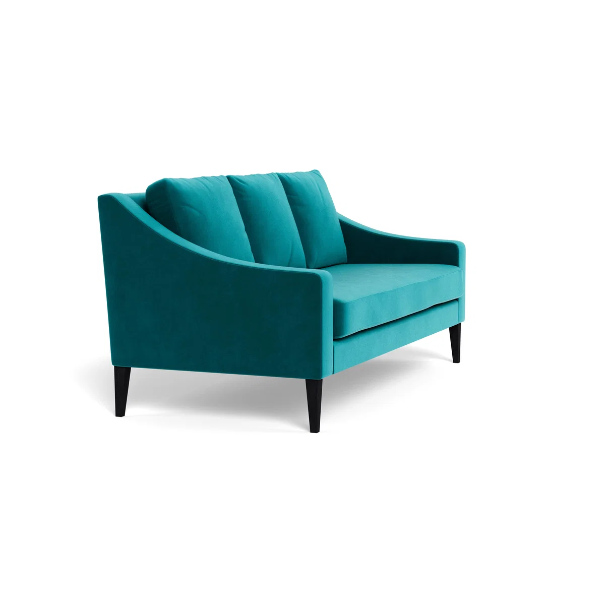 Heal's Richmond 3 Seater Sofa Smart Velvet Petrol Black Feet – image 3